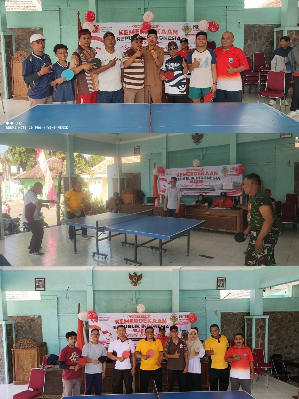 Semarak HUT ke-81 RI, Kecamatan Paiton Gelar Lomba Tenis Meja Antar Desa dan Instansi