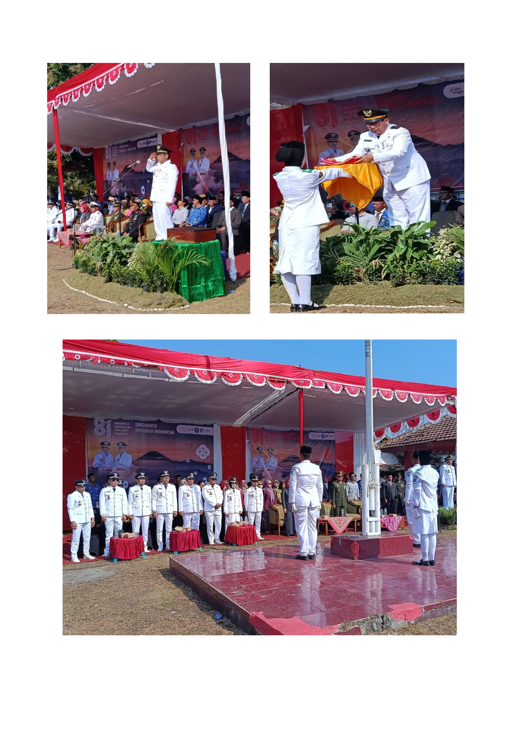 Upacara Pengibaran Bendera Merah Putih  Dalam Rangka HUT ke-81 RI, Kecamatan Paiton Kabupaten Probolinggo